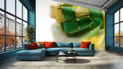 ribbon ketupat with selective focus Wall mural