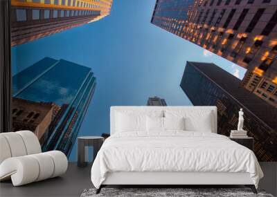 Boston downtown financial district and city skyline Wall mural