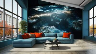 Planet Earth in a virtual room 2 Wall mural