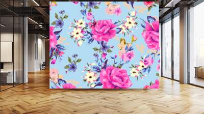 Abstract floral seamless pattern. Wall mural