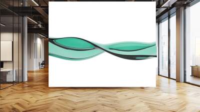 abstract background green wave curve 3d Wall mural