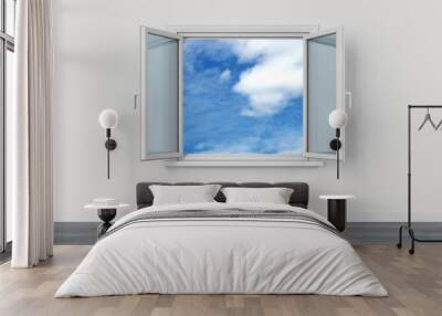 open window sky clouds freedom dream vision serene Wall mural