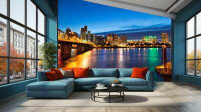 Cityscape of Portland, Oregon Wall mural