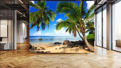 Palm trees in Kauai Hawaii in the morning Wall mural