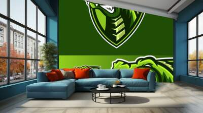 Alligator esport gaming mascot logo template Wall mural