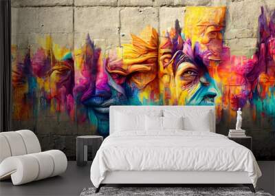 full screen texture wall abstract and grafiti, ultra detailed and realistic Wall mural