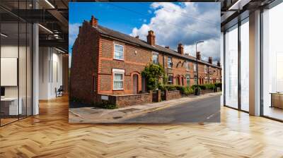 Terraced houses in Manchester, United Kingdom Wall mural