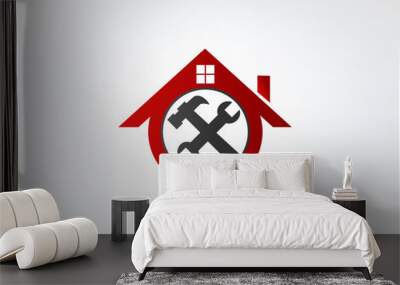 Home renovations Business Logo Hose Renovation Abstract symbo Wall mural