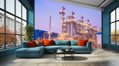 Twilight photo of power plant,Natural Gas Combined Cycle Power Plant Wall mural