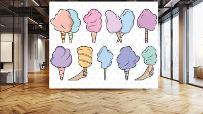 Cotton Candy SVG, Candy Clipart, Sweets Svg, Candy Floss Svg, Cotton Candy Bundle Wall mural