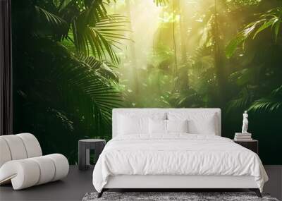 Tropical forest natural background Wall mural