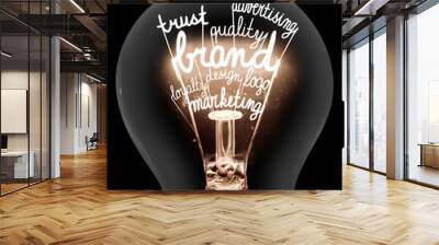 Light Bulb with Brand Concept Wall mural