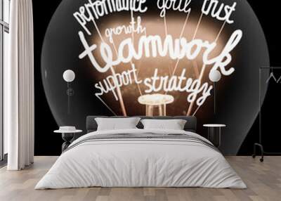 Light Bulb with Teamwork Concept Wall mural