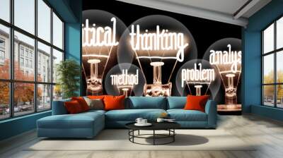 Light Bulbs with Critical Thinking Concept Wall mural