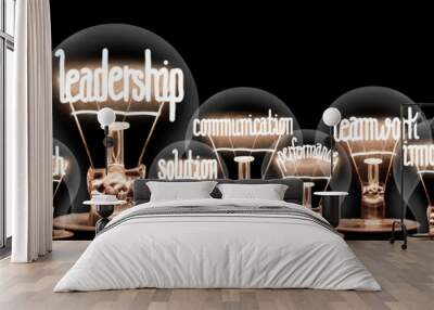 Light Bulbs with Leadership Concept Wall mural