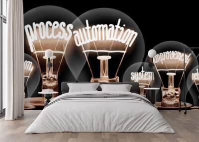 Light bulbs with Process Automation concept Wall mural