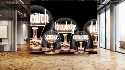 Light Bulbs with Research Concept Wall mural