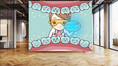 cartoon doctor dentist Wall mural