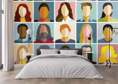 People icons. People Flat icons collection. People diversity. Vector flat design people characters. Wall mural