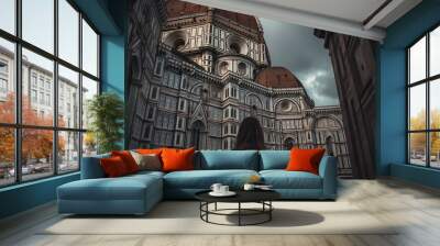 A person looking at florence cathedral Generative AI Wall mural