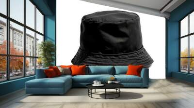 Black bucket hat unisex accessory Wall mural