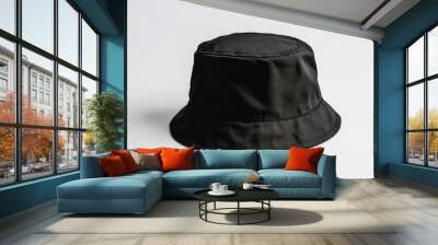 Black bucket hat unisex accessory Wall mural