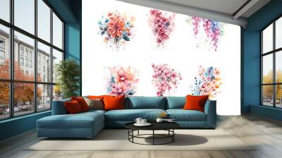 watercolor flowers Bandile Wall mural