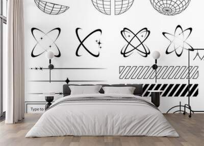 Y2K element design, Abstract graphic geometric, street wear style for fashion design Wall mural