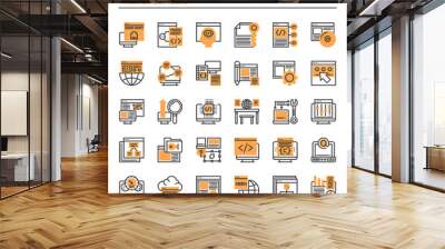 Programming Elements , Thin Line and Pixel Perfect Icons. Wall mural