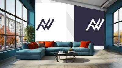 letter aw wa logo design vector Wall mural