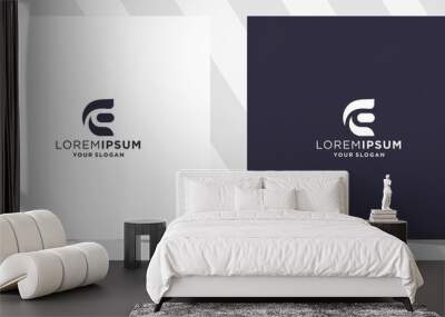 letter e logo with minimal design Wall mural