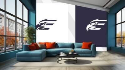 letter e with eagle logo design Wall mural