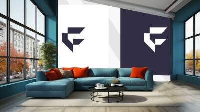 Letter f logo design vector Wall mural