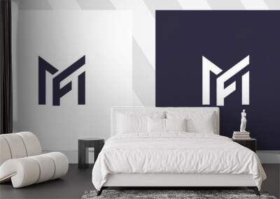 letter fm mf logo design vector Wall mural