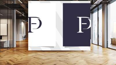 letter fp pf logo design vector Wall mural