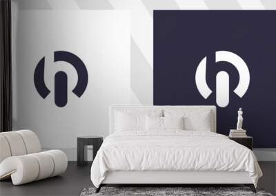 Letter ib bi with tech logo design vector Wall mural