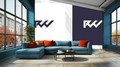 letter rw wr logo design vector Wall mural