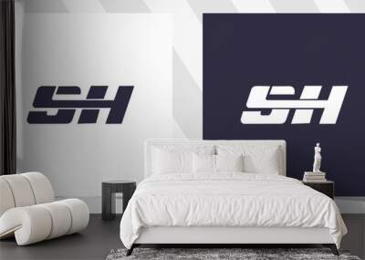 letter sh hs logo design Wall mural