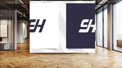 letter sh hs logo design Wall mural