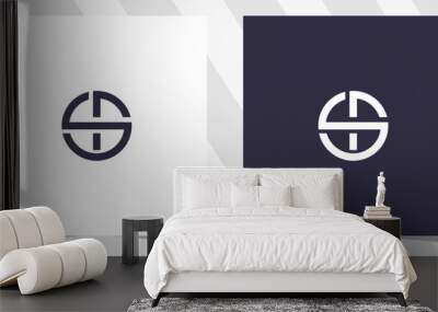 letter sp ps logo design Wall mural