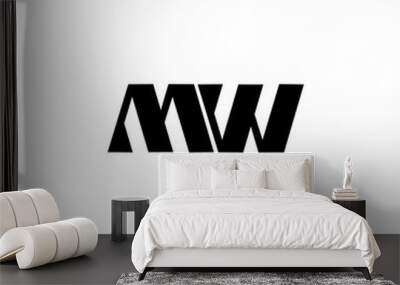 MW M W logo design template elements Wall mural