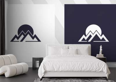 sunset mountain logo design vector Wall mural