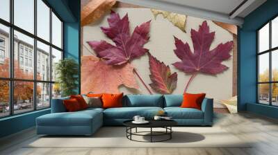 autumn leaves background Wall mural