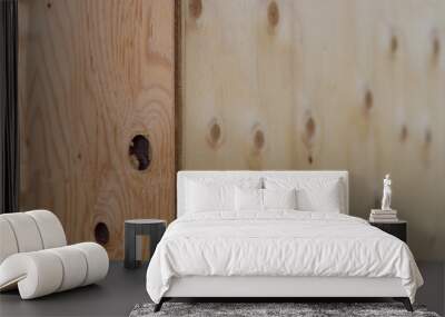 corner of two plywood boards - surface texture Wall mural