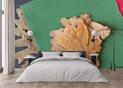 leaves and paper Wall mural