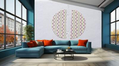 machine-cut semi-circular shapes cut from optically confusing patterned scrapbooking paper Wall mural