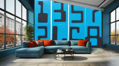 MICR font numbers 1 to 7 and 2 to 8 Wall mural