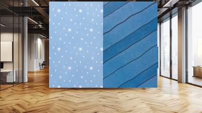 simple blue theme paper background featuring stars and stripes Wall mural