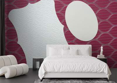 two paper shapes on decorative scrapbook paper Wall mural