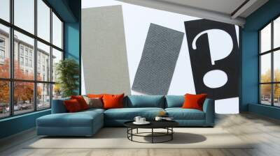 two rectangle (text boxes?) and black stencil question mark Wall mural